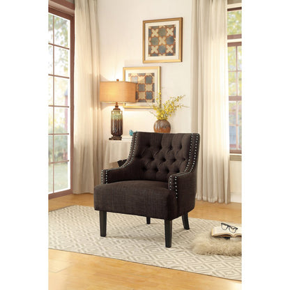 Lexicon Charisma Textured Fabric Accent Chair in Chocolate