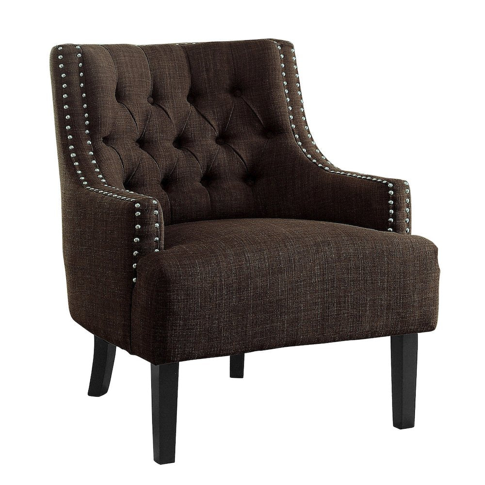 Lexicon Charisma Textured Fabric Accent Chair in Chocolate