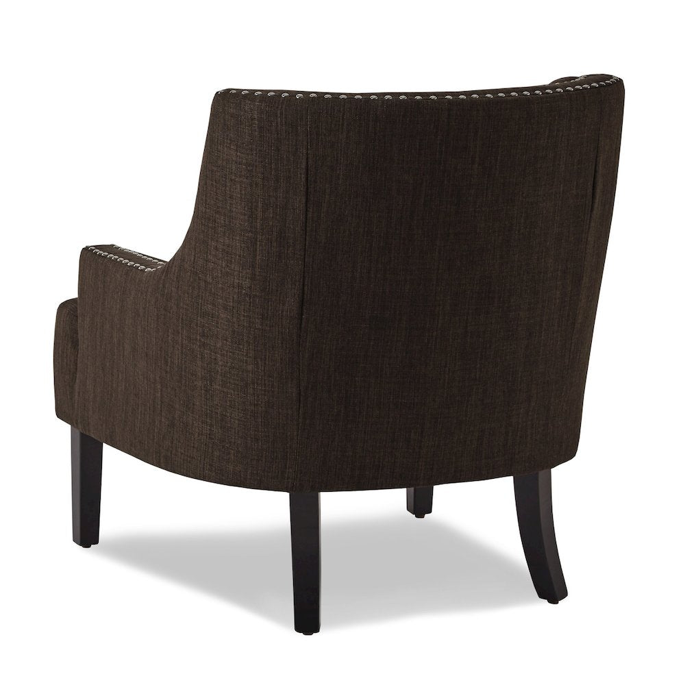 Lexicon Charisma Textured Fabric Accent Chair in Chocolate