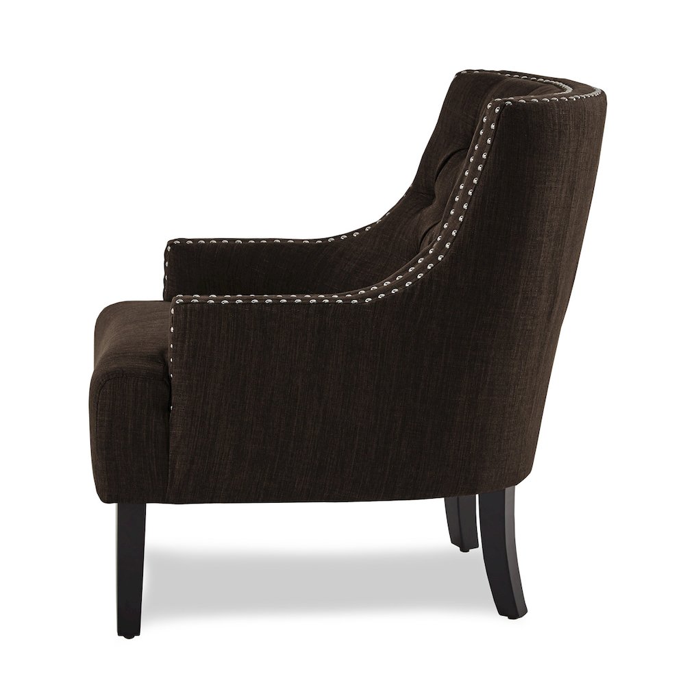 Lexicon Charisma Textured Fabric Accent Chair in Chocolate
