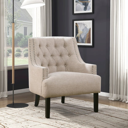 Lexicon Charisma Textured Fabric Accent Chair in Cement