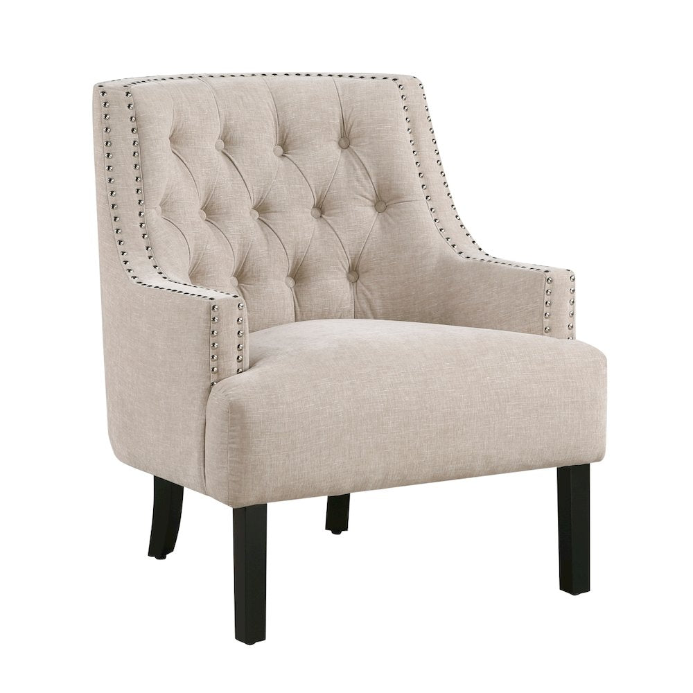Lexicon Charisma Textured Fabric Accent Chair in Cement