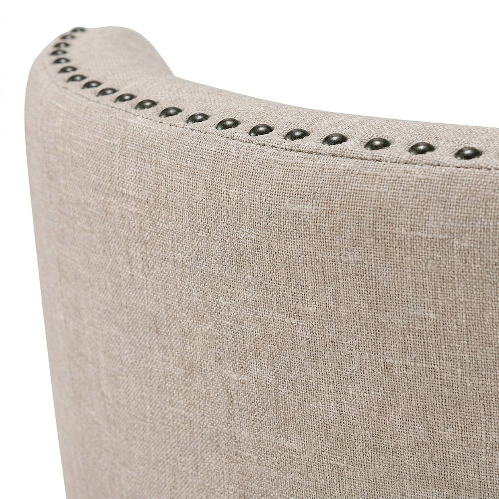 Textured Chenille Upholstered Armchair, Cozy Accent Chair for Reading, Cement