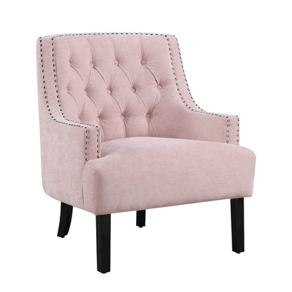 Lexicon Charisma Textured Fabric Accent Chair in Pink