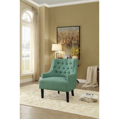 Lexicon Charisma Textured Fabric Accent Chair in Teal