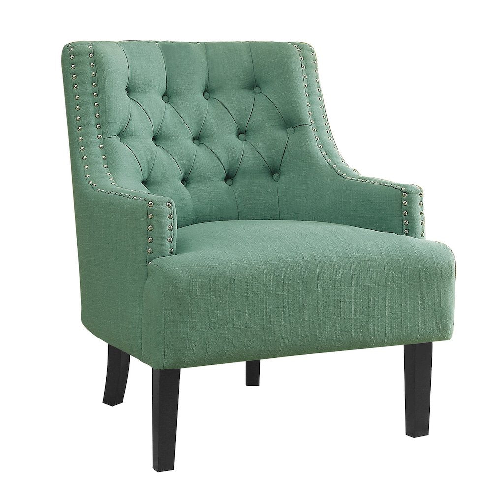 Lexicon Charisma Textured Fabric Accent Chair in Teal