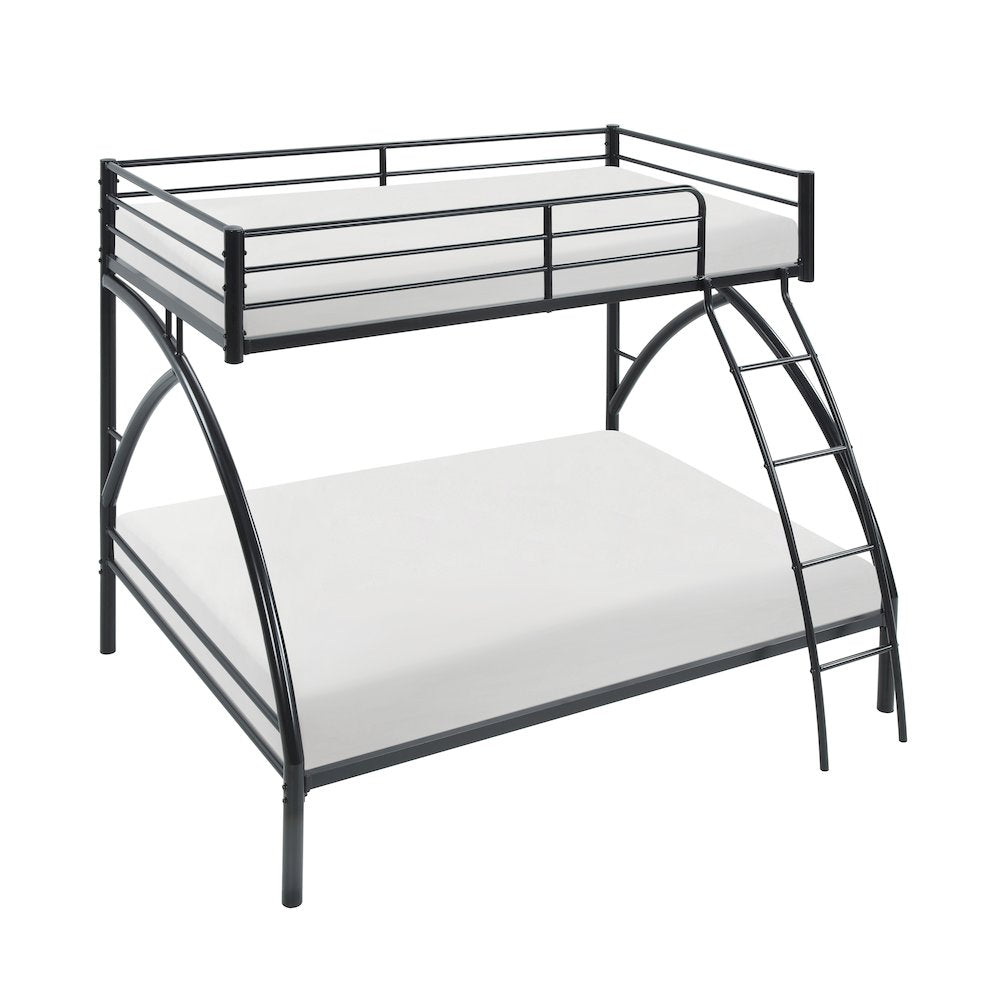 Bailey Metal Twin Over Full Metal Bunk Bed in Black