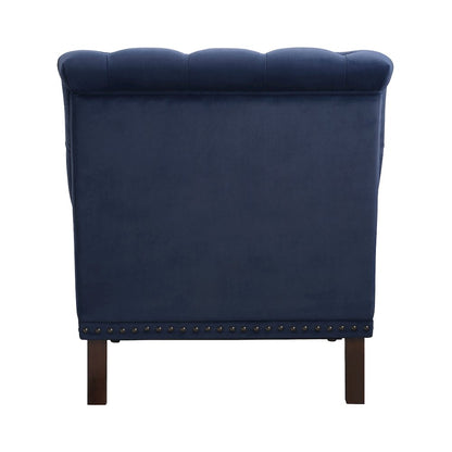Lexicon Holland Park Textured Fabric Accent Chair in Dark Blue