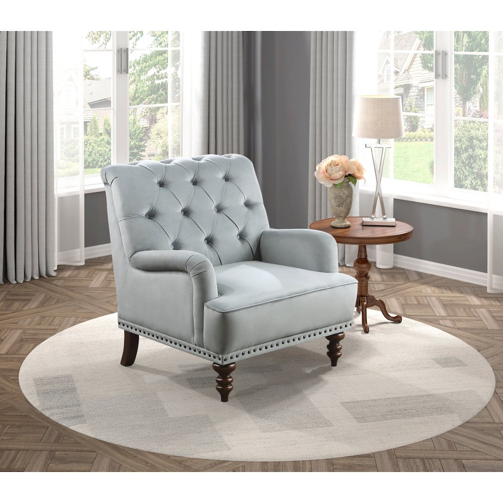 Lexicon Holland Park Textured Fabric Accent Chair in Gray