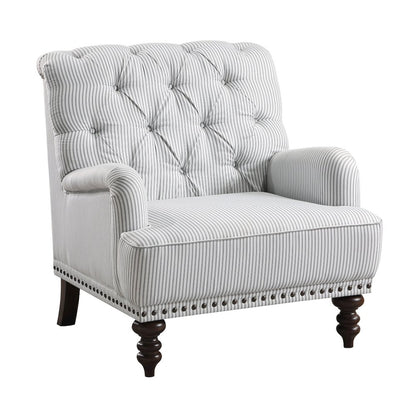 Lexicon Holland Park Textured Fabric Accent Chair in Gray and White