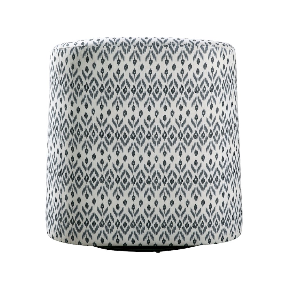 Lexicon Augustine Textured Swivel Chair in Blue and White tribal pattern
