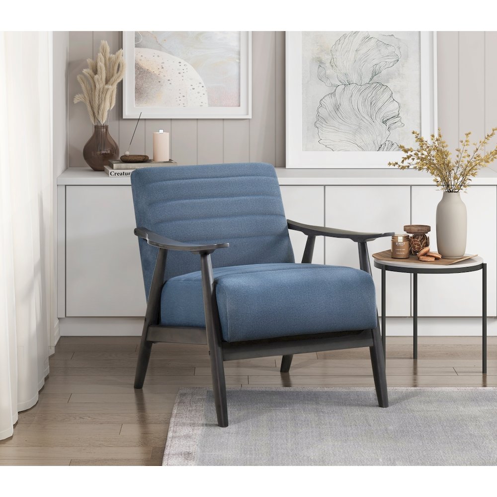 Lexicon Greeley Velvet Accent Chair in Blue