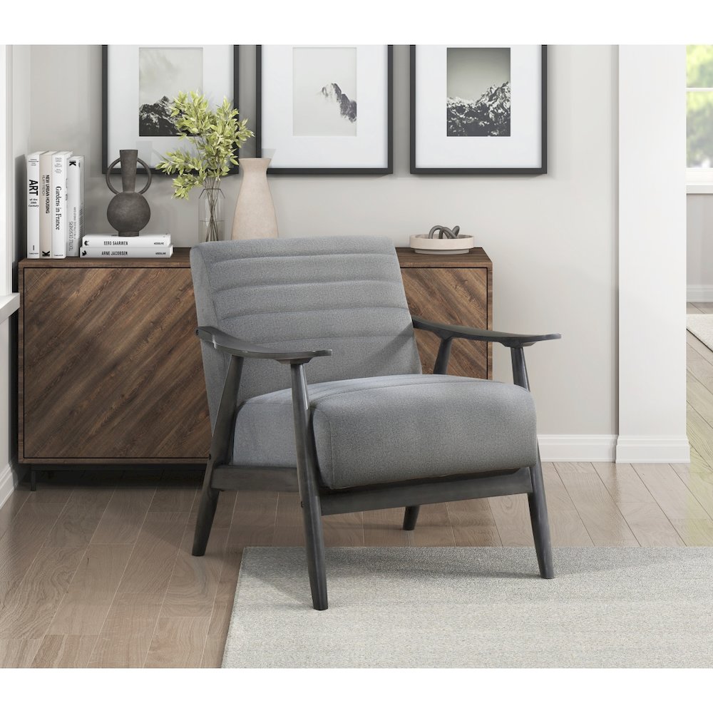 Lexicon Greeley Velvet Accent Chair in Gray
