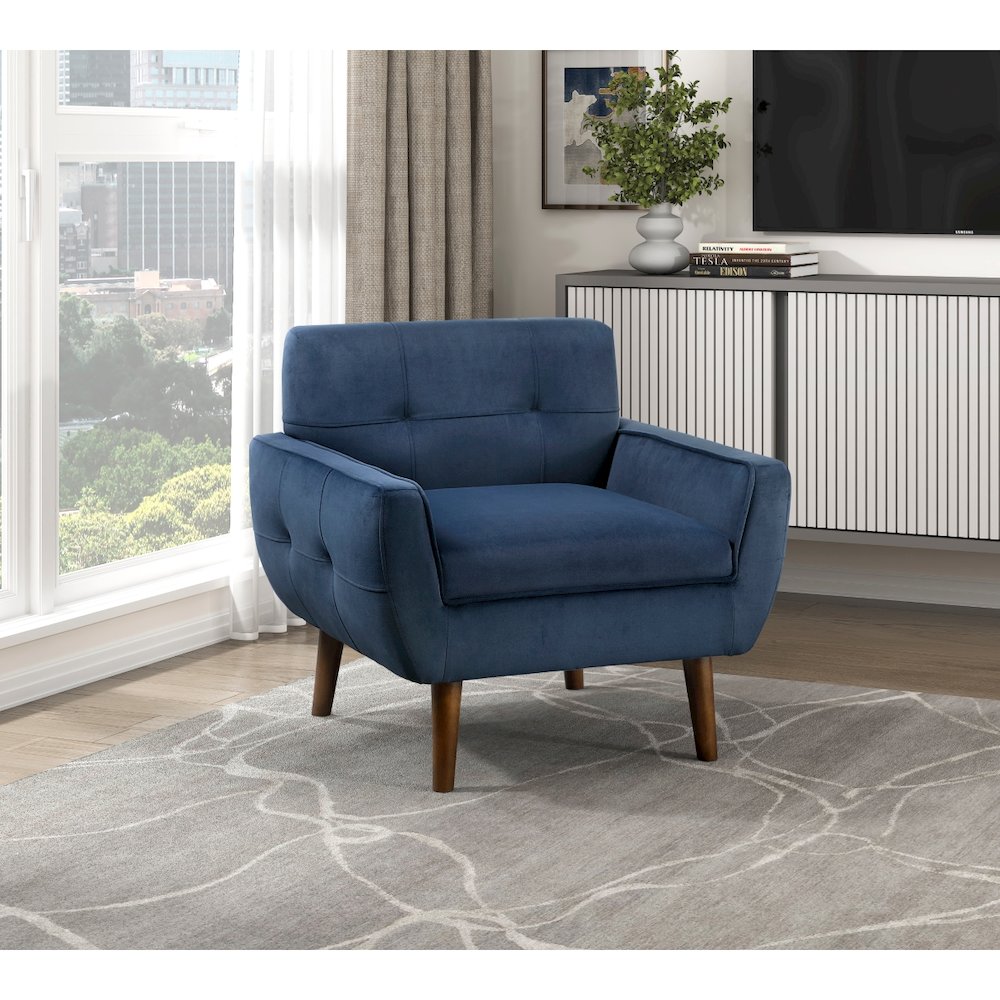 Lexicon Meadow Textured Fabric Accent Chair in Blue