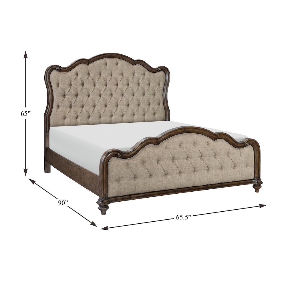 Heath Court Asian Hardwood Queen Bed in Brown Oak