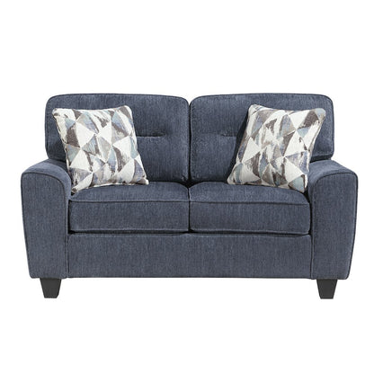 Bennett Chenille 2pc Set: Sofa, Love in Blue