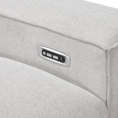 Phoebe Microfiber 5pcs Modular Power Reclining Sectional in Light Gray