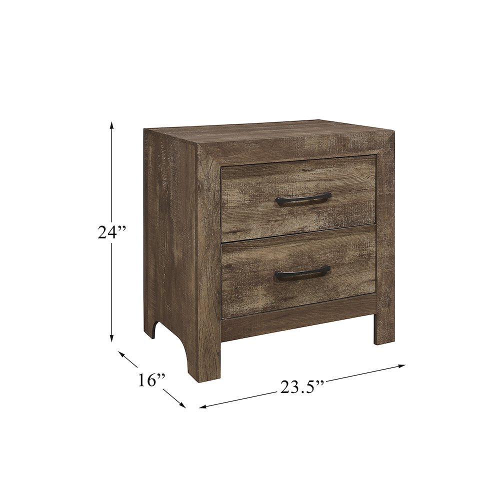 Lexicon Corbin Asian Hardwood Nightstand in Rustic Brown