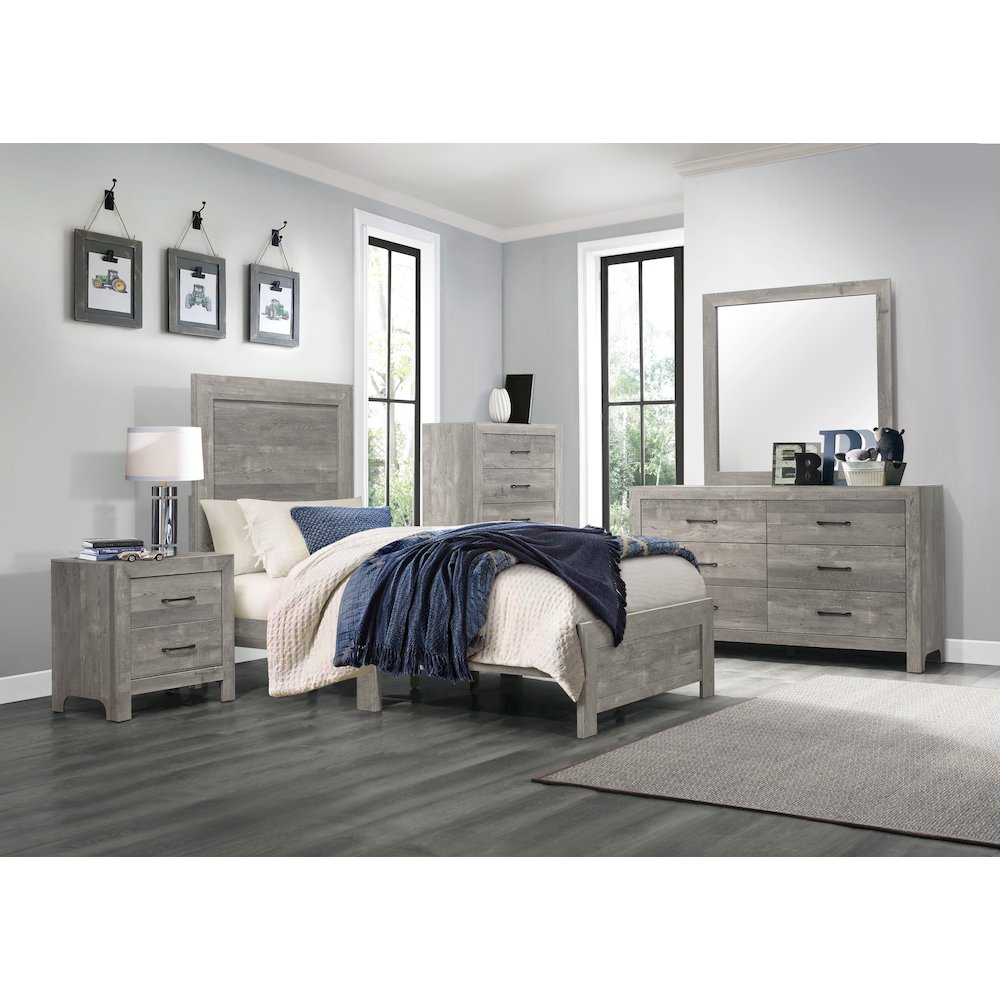 Lexicon Corbin Asian Hardwood Nightstand in Gray
