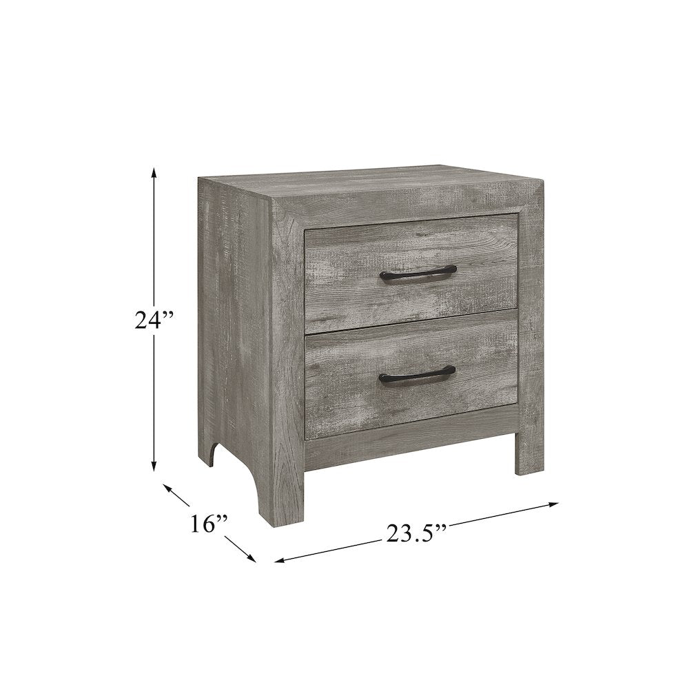 Lexicon Corbin Asian Hardwood Nightstand in Gray