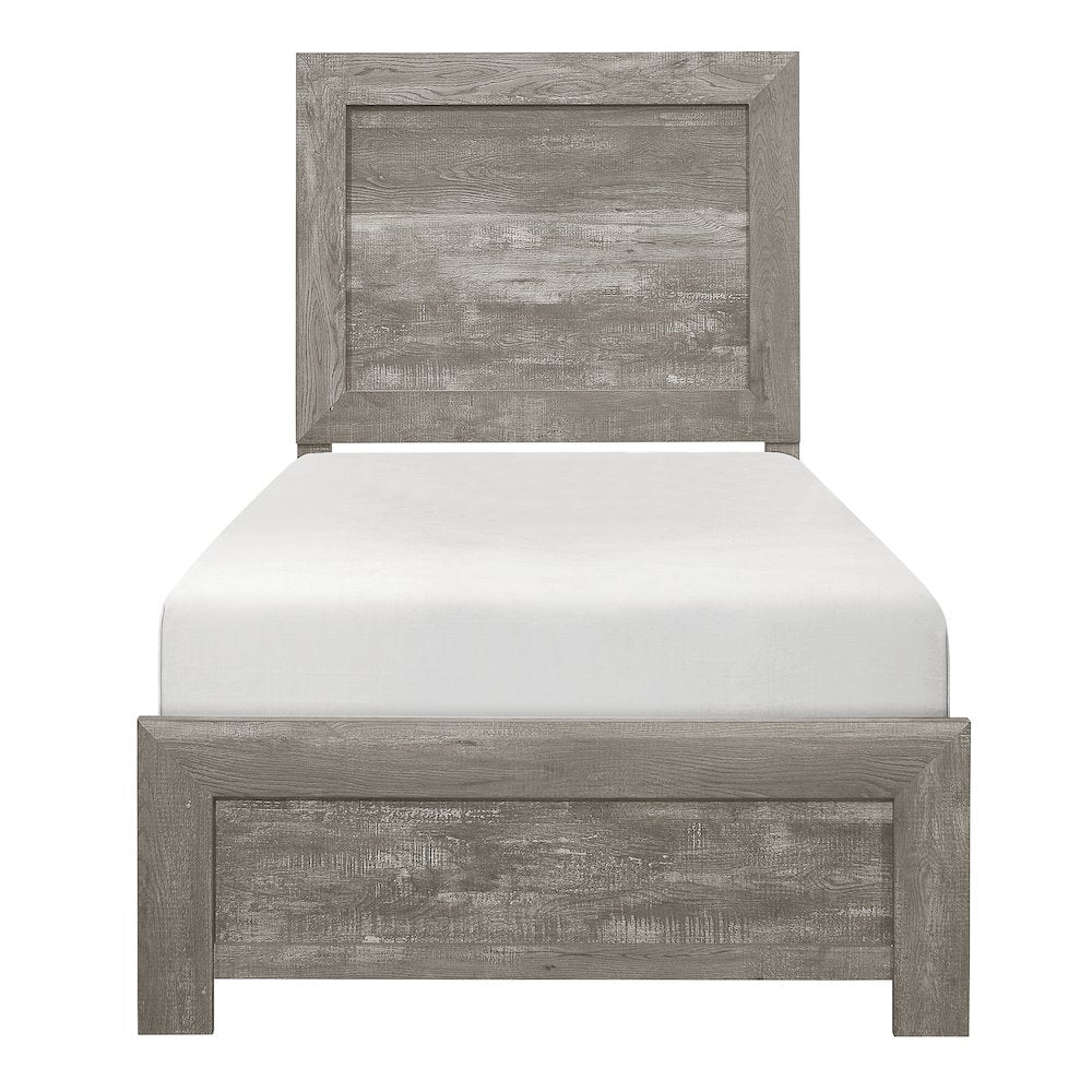 Lexicon Corbin Asian Hardwood Twin bed in Gray
