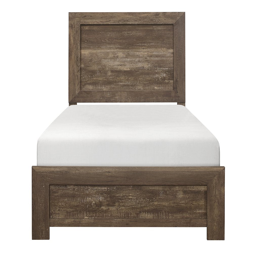 Lexicon Corbin Asian Hardwood Twin bed in Rustic Brown