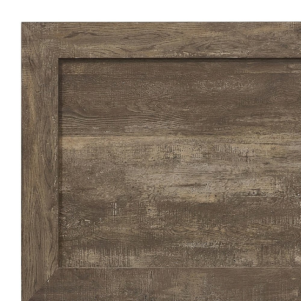Asian Hardwood Twin Bed Frame with Headboard, Wooden Panel Bed, Rustic Brown