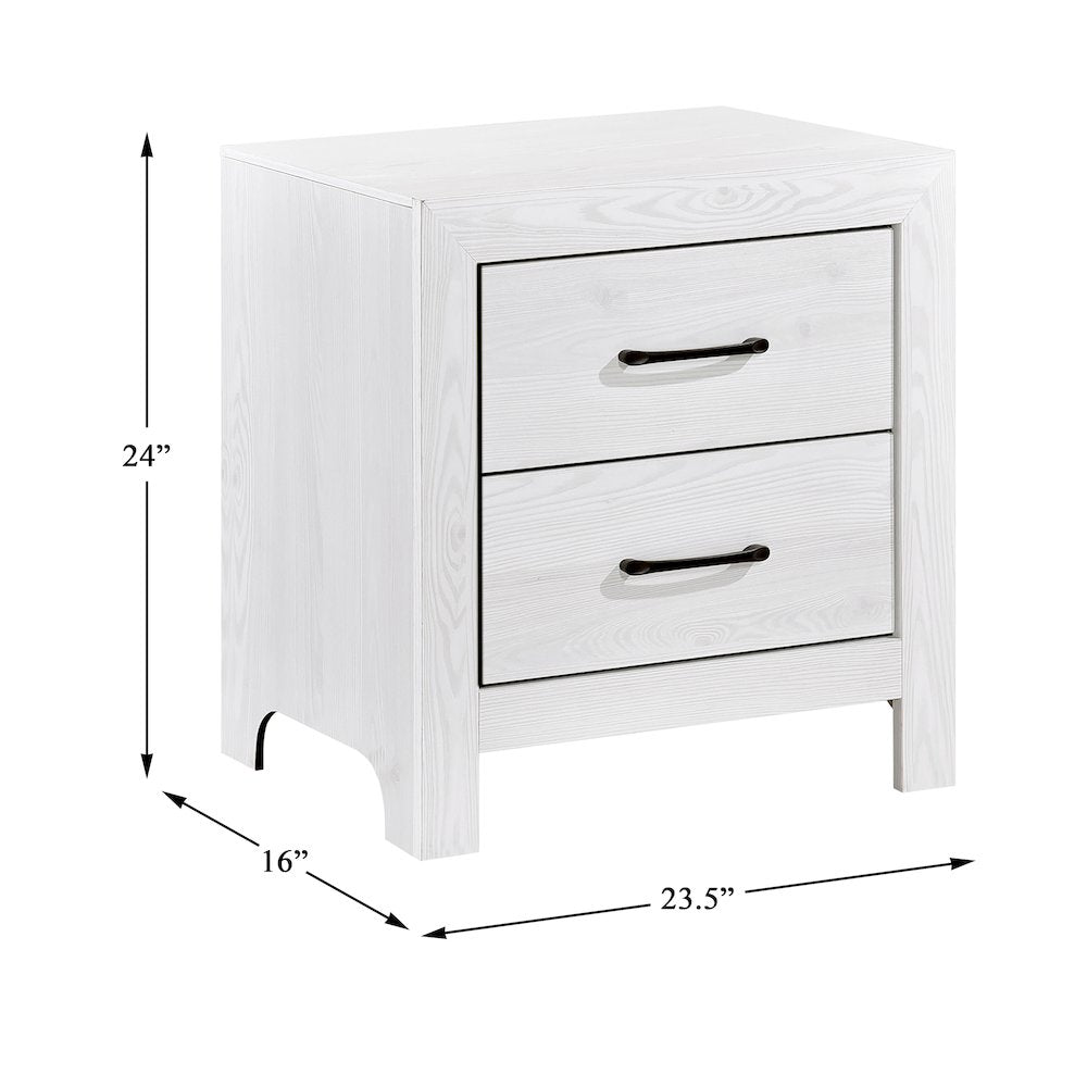 Lexicon Corbin Asian Hardwood Nightstand in White