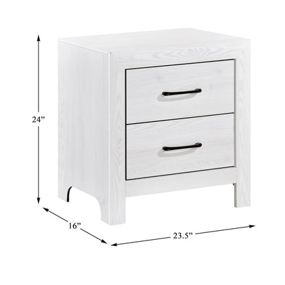 Lexicon Corbin Asian Hardwood Nightstand in White