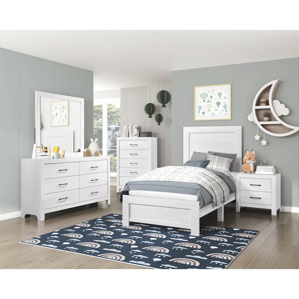 Lexicon Corbin Asian Hardwood Twin bed in White
