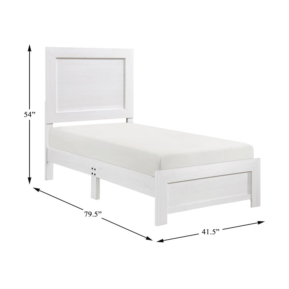 Lexicon Corbin Asian Hardwood Twin bed in White