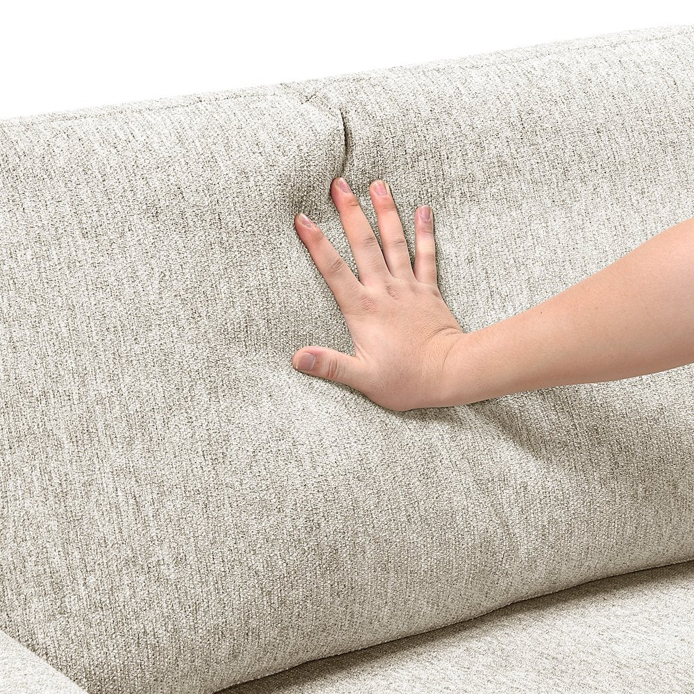 Isla Microfiber 5-Piece Sectional with Reversible Chaise in Beige