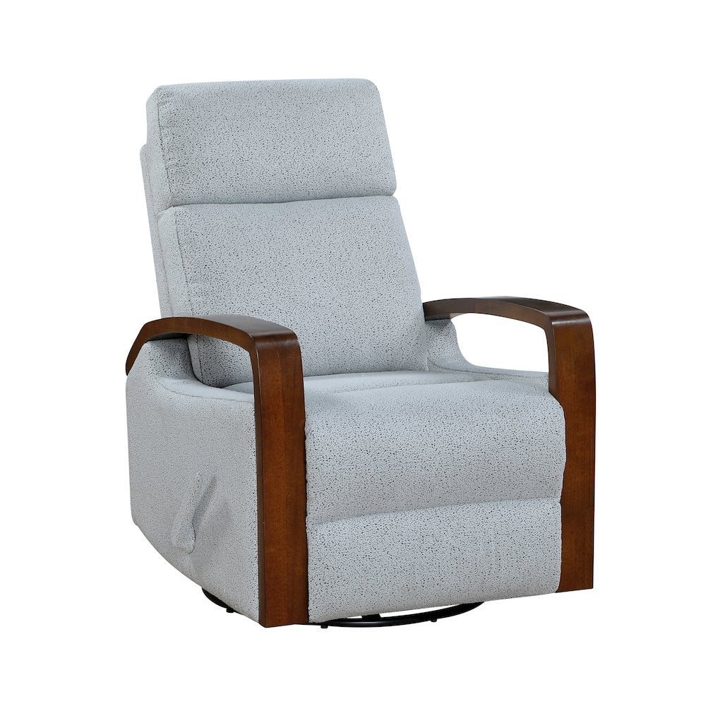 Margerie Boucle Swivel Glider Reclining Chair in Gray