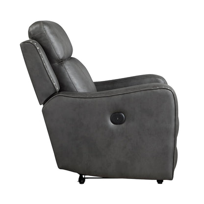 Kellen Microfiber Power Reclining Chair in Smoky Gray
