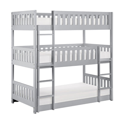 Orion Pine Triple Bunk Bed in Gray