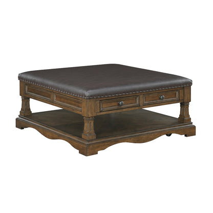 Rochester Asian Hardwood Cocktail Table in Brown