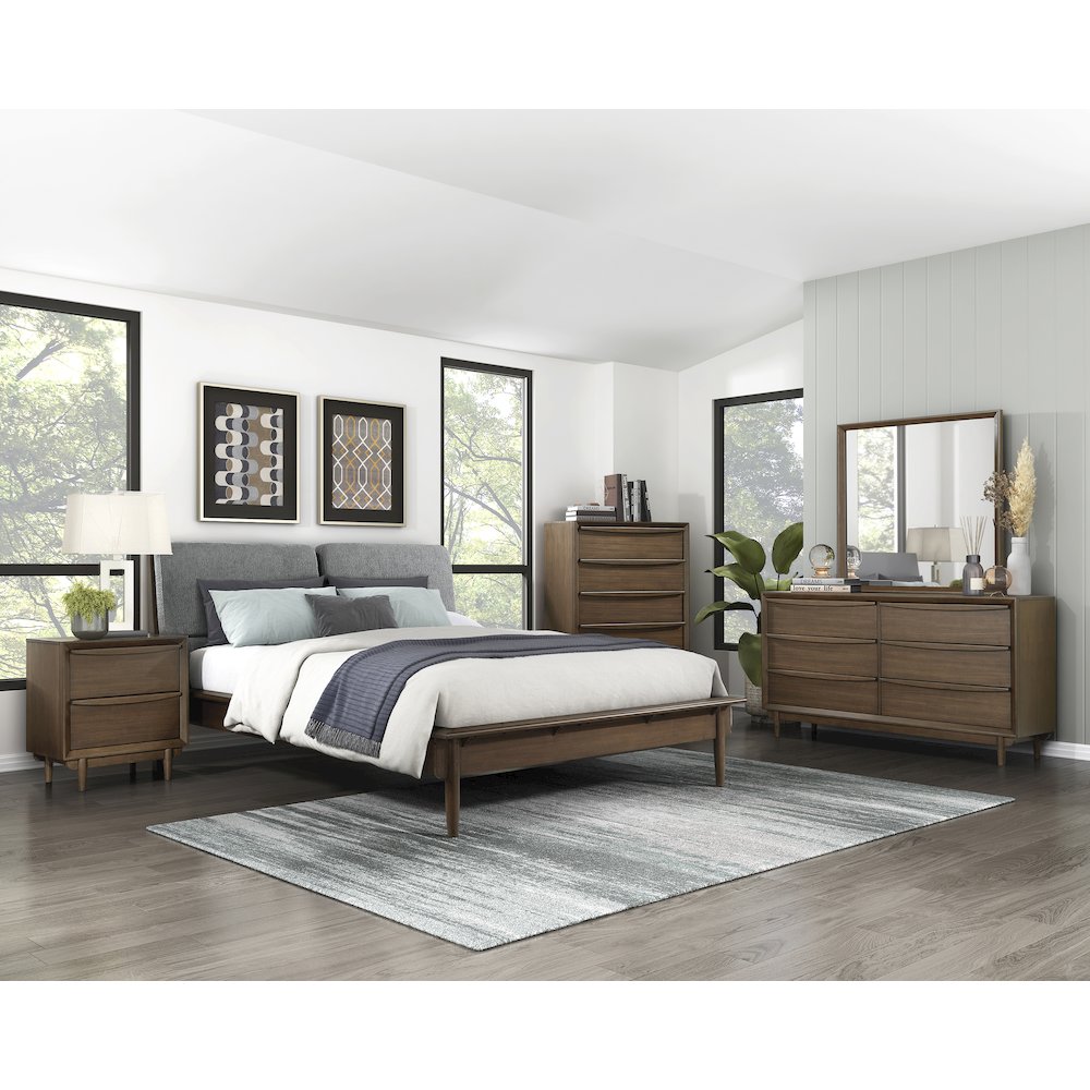Astrid Asian Hardwood Eastern King Platform Bed in Walnut
