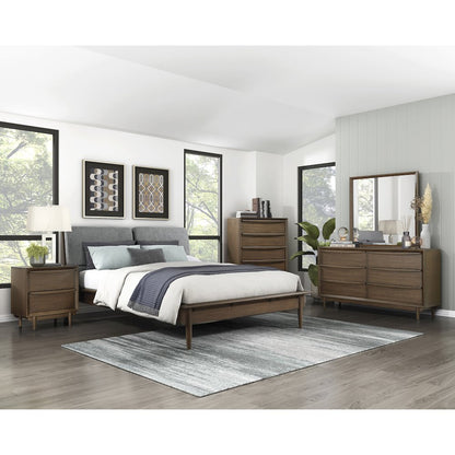 Astrid Asian Hardwood Eastern King Platform Bed in Walnut