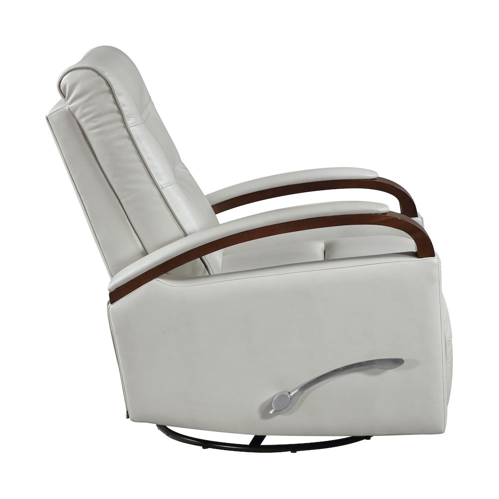 Margot Faux Leather Swivel Glider Reclining Chair in Smoke