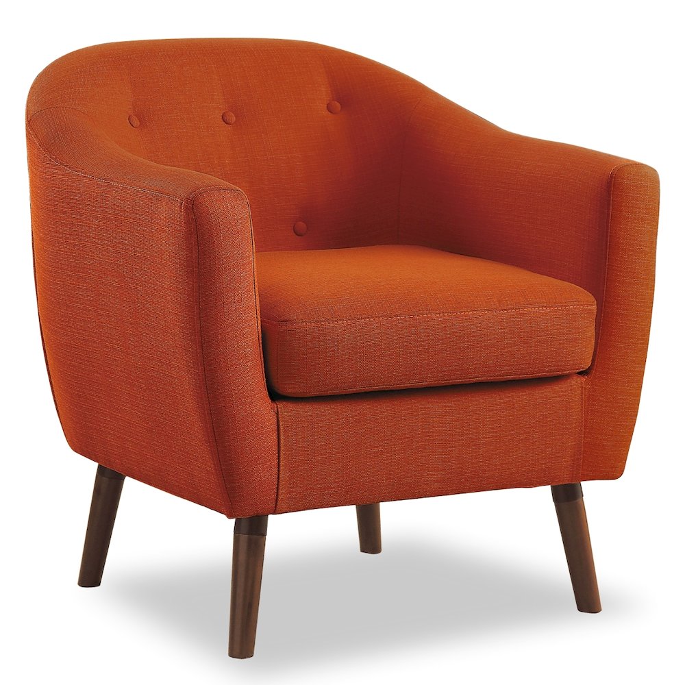 Lexicon Lucille Textured Fabric Accent Chair in Orange