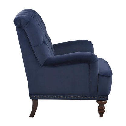 Lexicon Holland Park Textured Fabric Accent Chair in Dark Blue