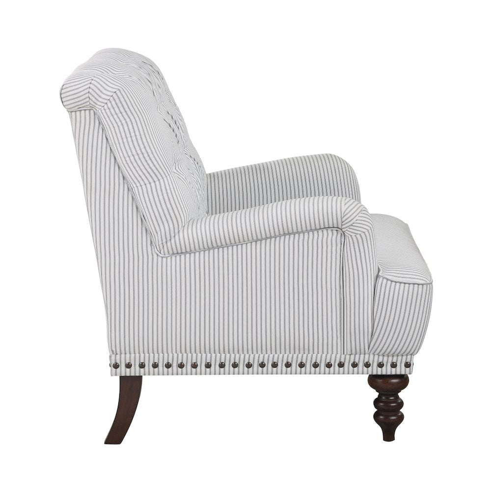 Lexicon Holland Park Textured Fabric Accent Chair in Gray and White