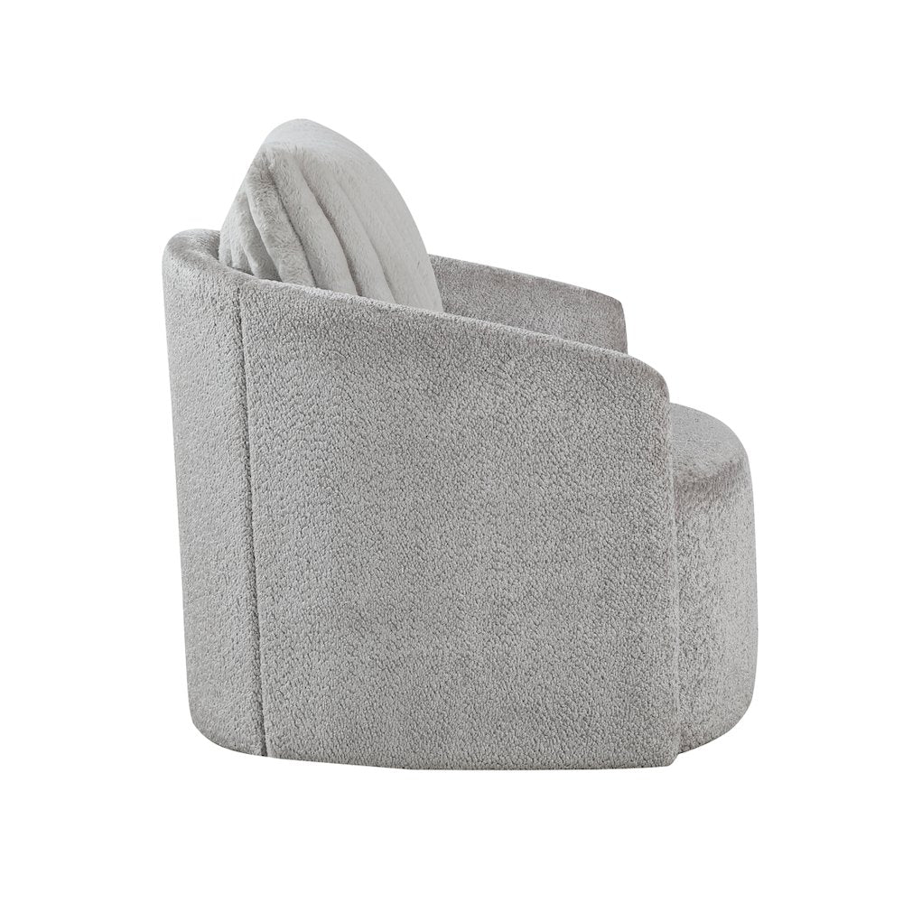 Lexicon Francine Chenille Swivel Chair in Gray