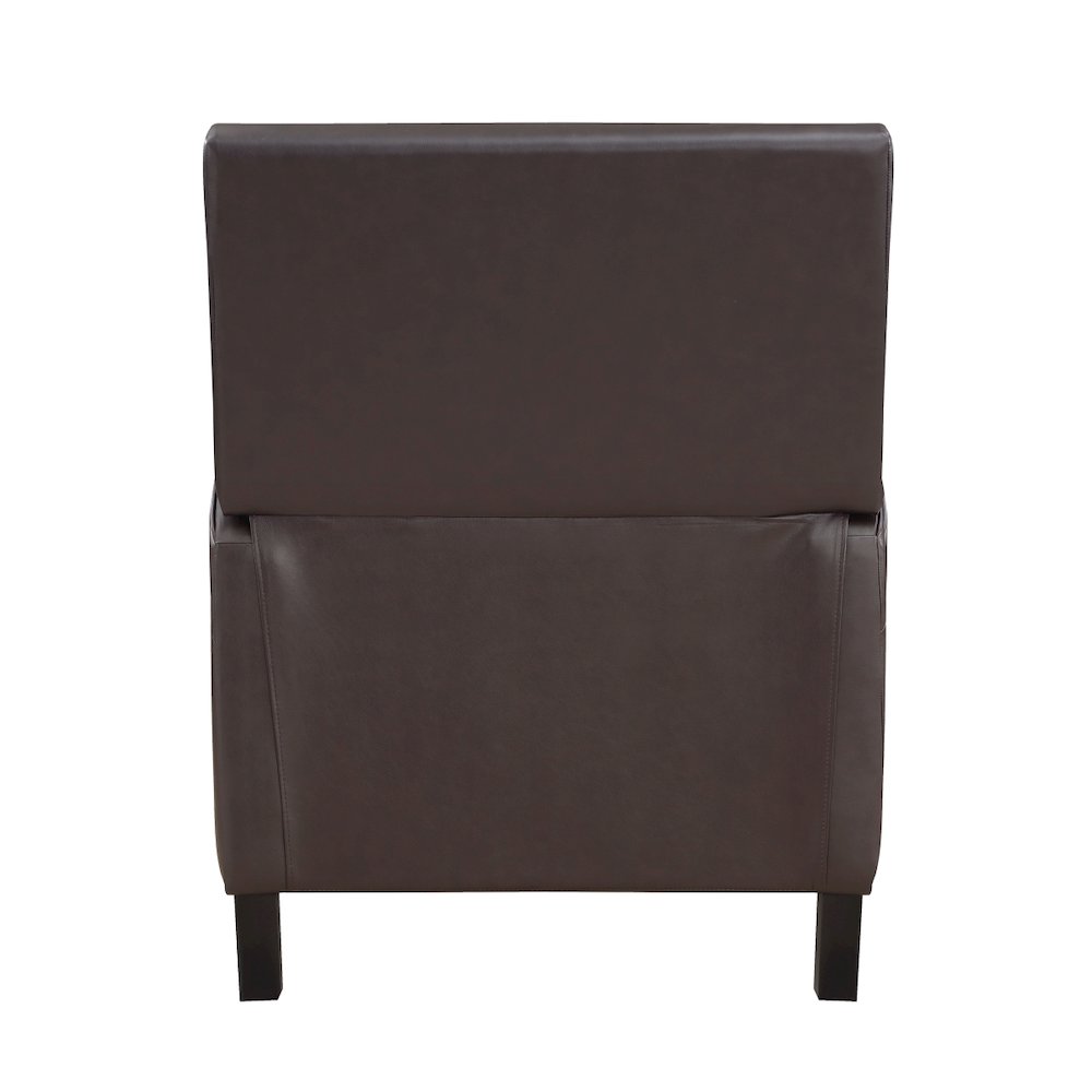 Lexicon Berenson Faux Leather Push Back Recliner in Dark Brown
