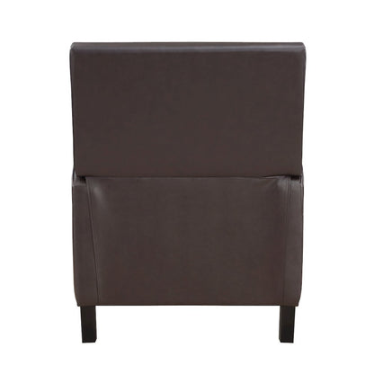 Lexicon Berenson Faux Leather Push Back Recliner in Dark Brown