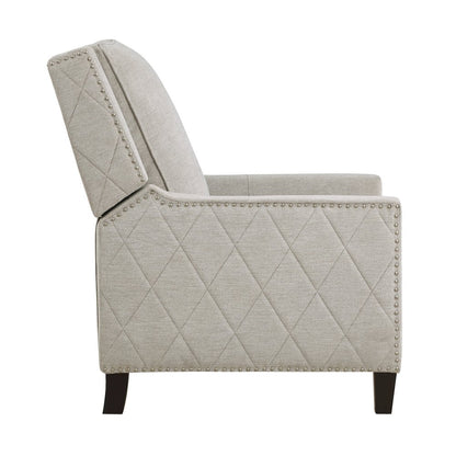 Lexicon Banks Textured Fabric Push back Recliner in Sand