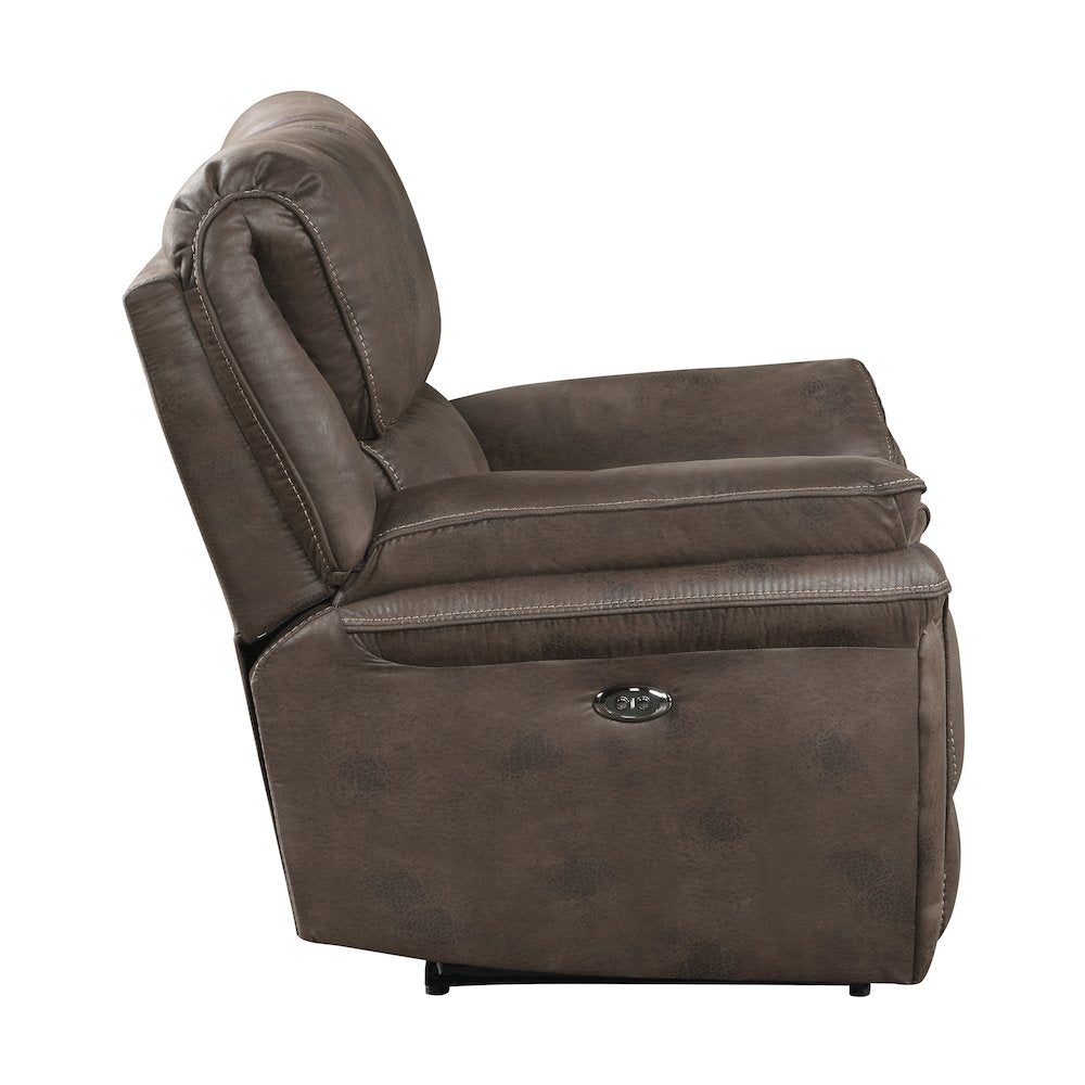 Proctor Microfiber Power Reclining Chair In Brown