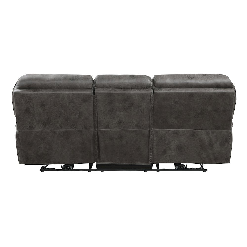 Proctor Microfiber Power Double Reclining Sofa In Gray