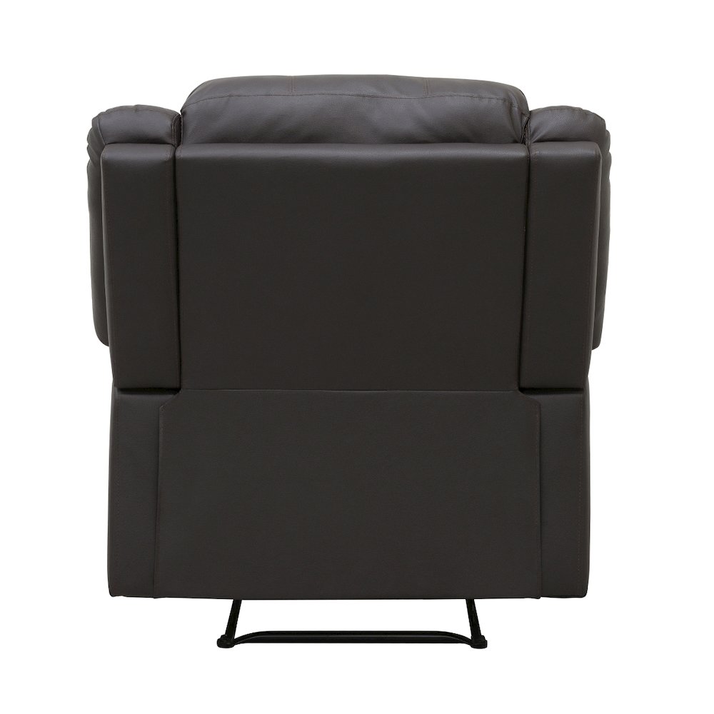 Lexicon Fairview Faux Leather Manual Recliner in Dark Brown