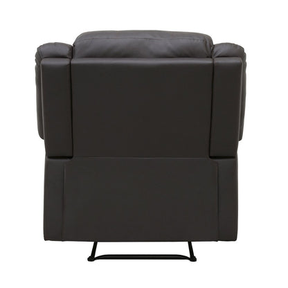 Lexicon Fairview Faux Leather Manual Recliner in Dark Brown